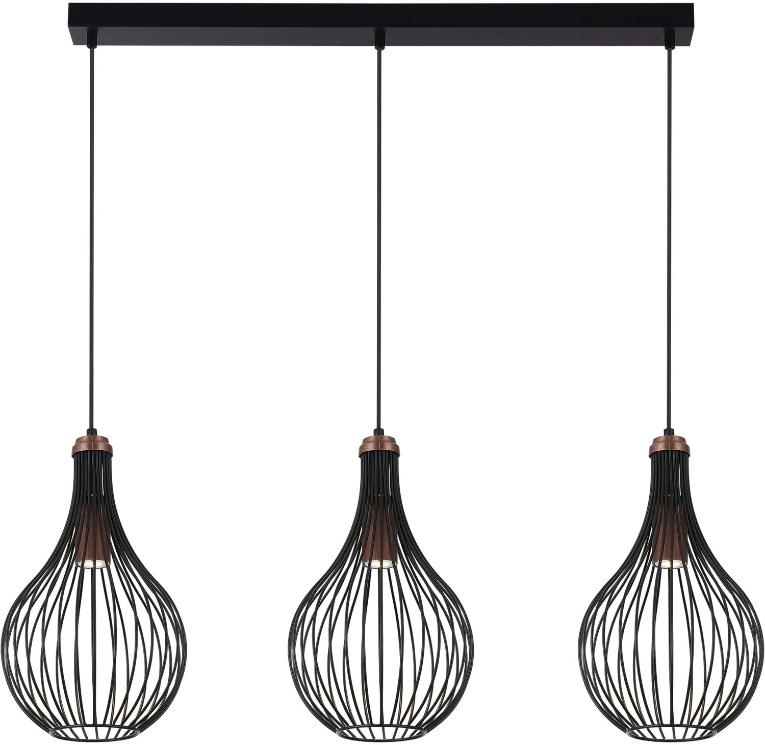 GITA hanglamp met 3 lichtpunten en een bronskleurige afwerking, uit de Deco-collectie. Lichtbron niet inbegrepen.