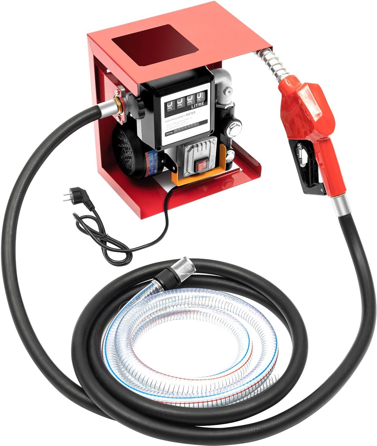 550 W dieselpomp, 60 l/min, zelfaanzuigende verwarmingsoliepomp, premium brandstofpomp met automatisch tappistool - ShopVlot