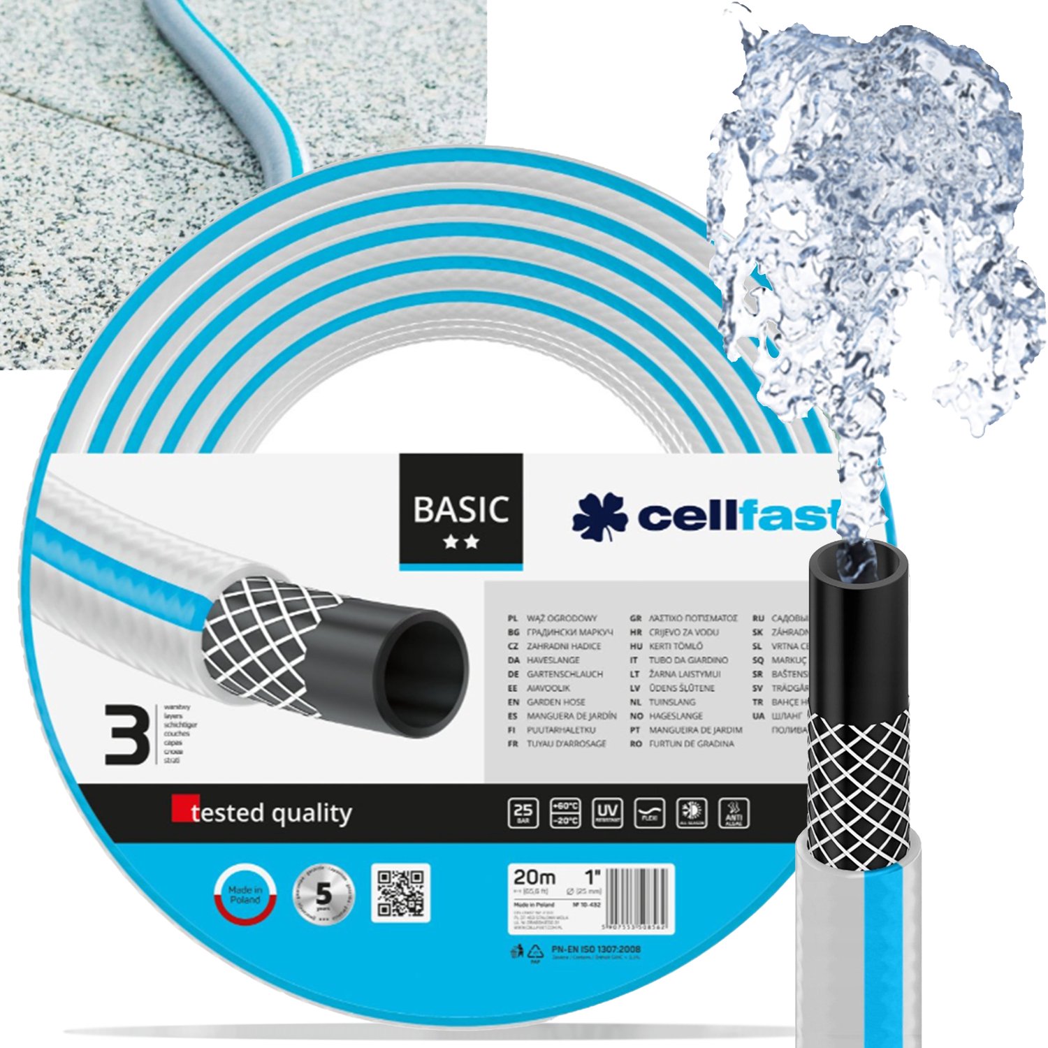 Cellfast BASIC Tuinslang 1" 20m - Duurzaam en Flexibel