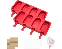 MARUKO Pack of 2 Silicone Ice Moulds, 4 Ice Cube Moulds, Popsicle, BPA Free, Reusable Ice Cream for DIY for Children and Adults, with 100 Wooden Stick