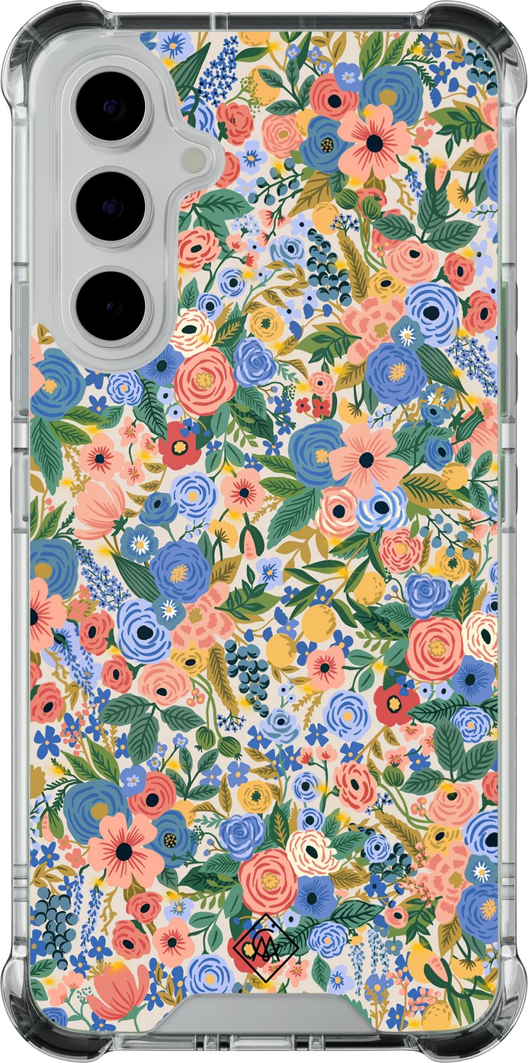 Casimoda® hoesje - Geschikt voor Samsung Galaxy A55 - Blue Gardens - Shockproof case - Extra sterk - TPU/polycarbonaat - Blauw, Transparant