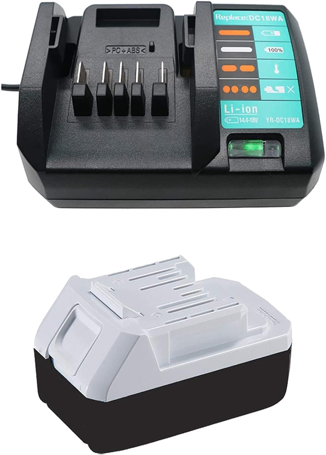 Charger DC18WA 2.0A 14.4 V-18 V G-Series with battery BL1820G BL1815G BL1813G BL1811G HP457D TD127D DF457DWE DK18041 - ShopVlot