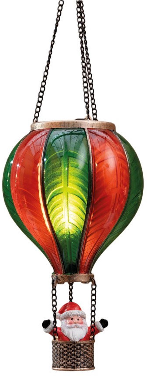 Luchtballon met kerstman met vlameffect rood/groen 14x25 cm Anna's...