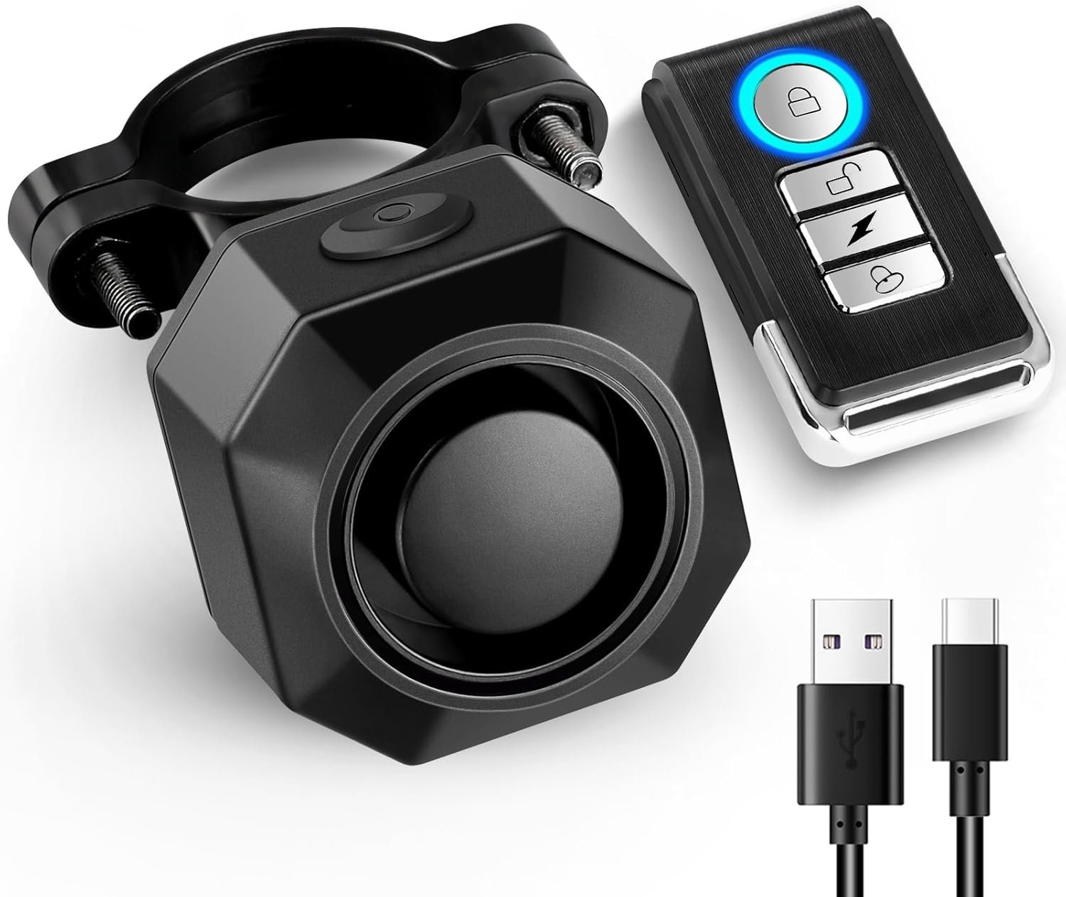SnelShoppen - USB Oplaadbaar Fietsalarm Systeem 110dB - Waterdichte Anti-Diefstal Alarm voor Fiets en Scooter met Afstandsbediening