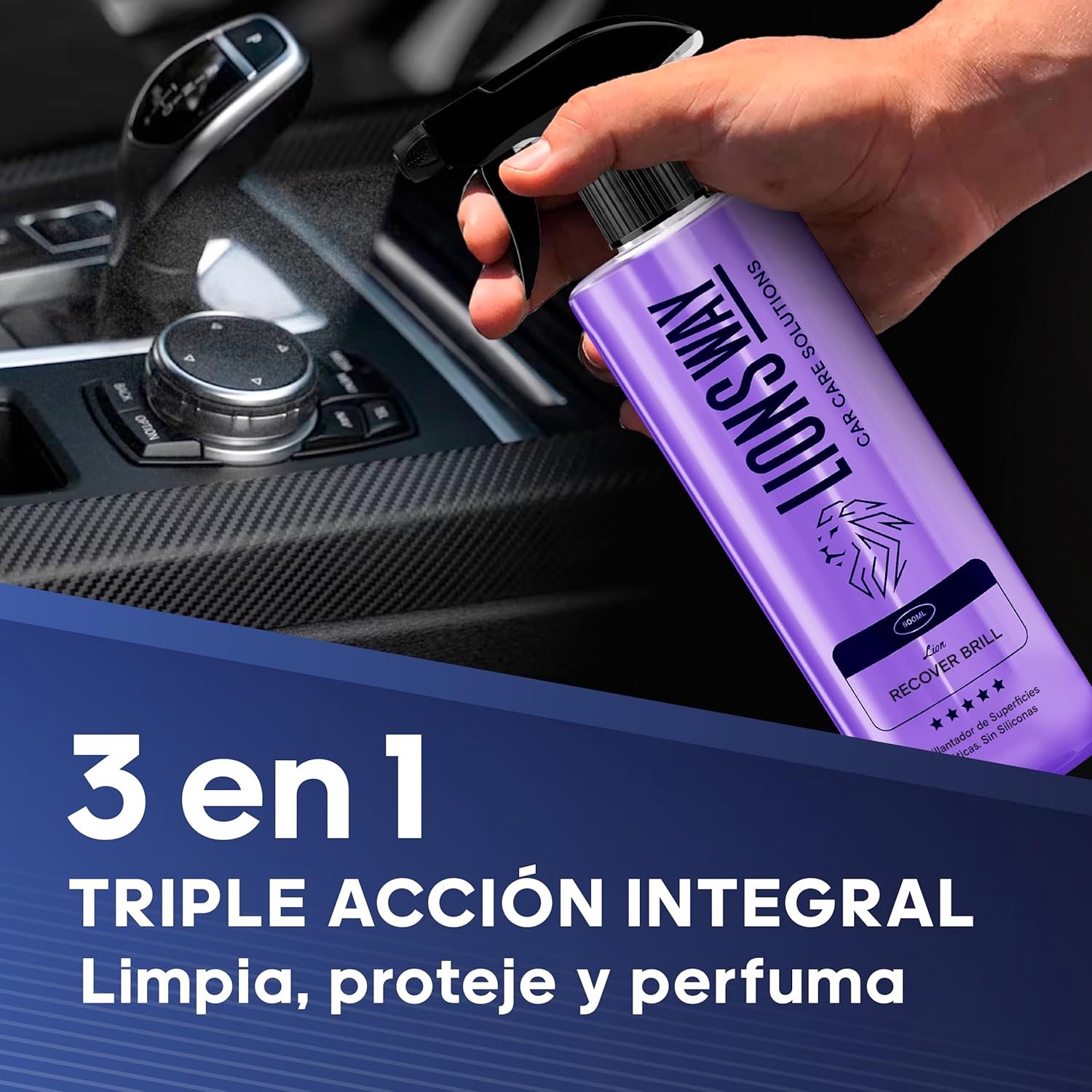 SnelShoppen - 3-in-1 Auto Interieur Reinigingsmiddel - Dashboard Reiniger, Hersteller en Geurverfrisser - Silicone Vrij, Silk Matte Afwerking - Comple – foto 5