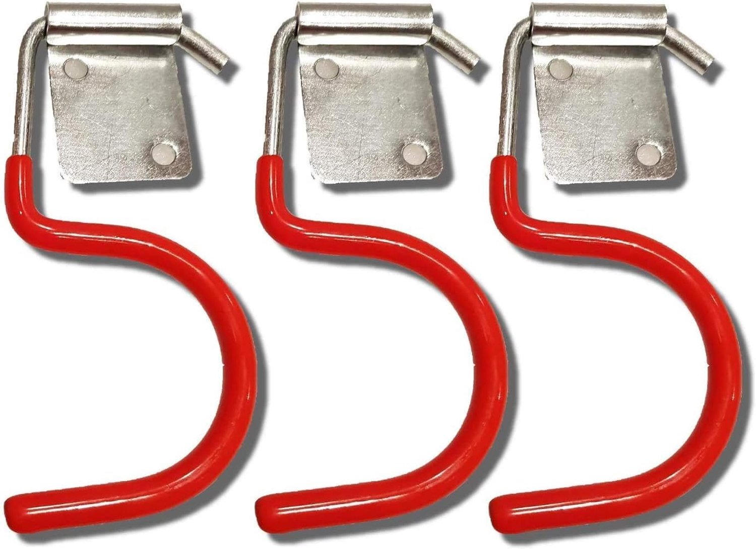 SnelShoppen - Set van 15 Tuin Gereedschap Haken, Rode Wandhaken met Antislip Rubber Coating voor Tuin- en Garage Organizer Systemen