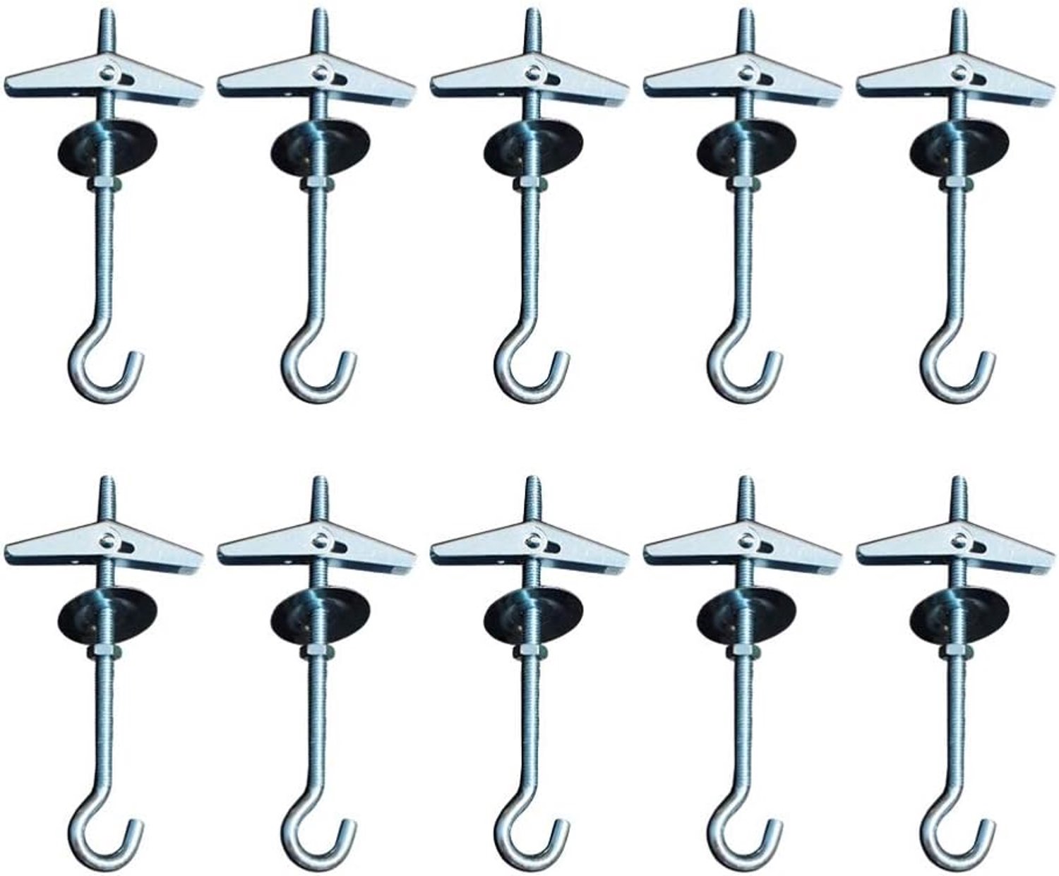 Plafondhaken 10 stuks - Droogwandmontage - Veer rocker bout haken - Ideaal voor het ophangen van planten - ShopVlot