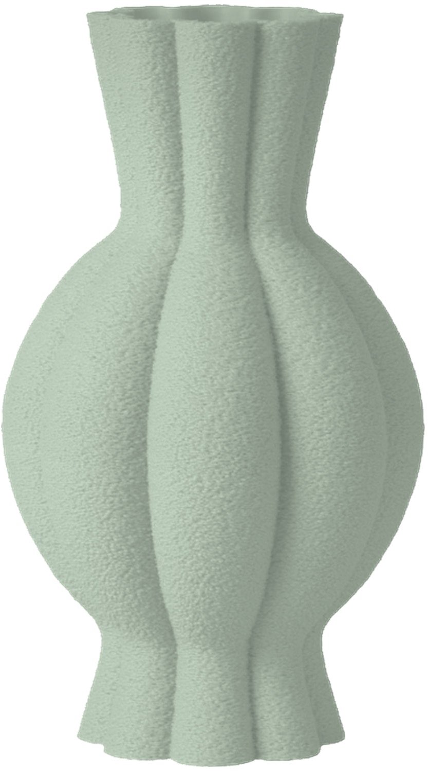 Layvo GALEN Vaas - Salie - D15 x H25 cm - droogbloemen vaas - organische vaas - gerecycled plastic