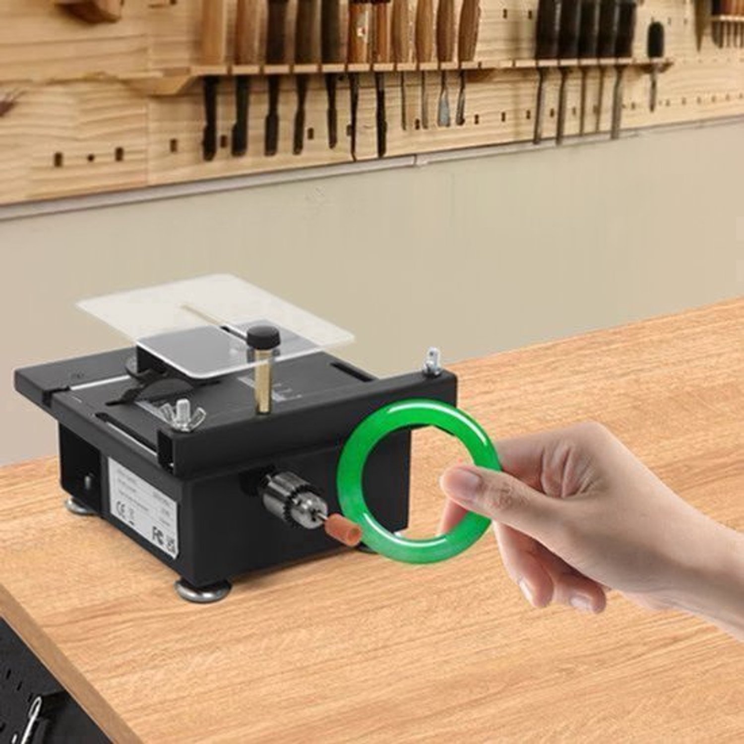 Mini Tafelzaag - 7 Snelheden - 100W - Compact Formaat - Koudgewalst Staal - Voor Doe-Het-Zelf Projecten