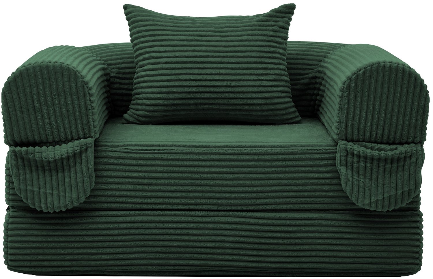 SONNENH Uitklapbare 1-zits slaapbank - Ribstof - 120 cm breed - Groen