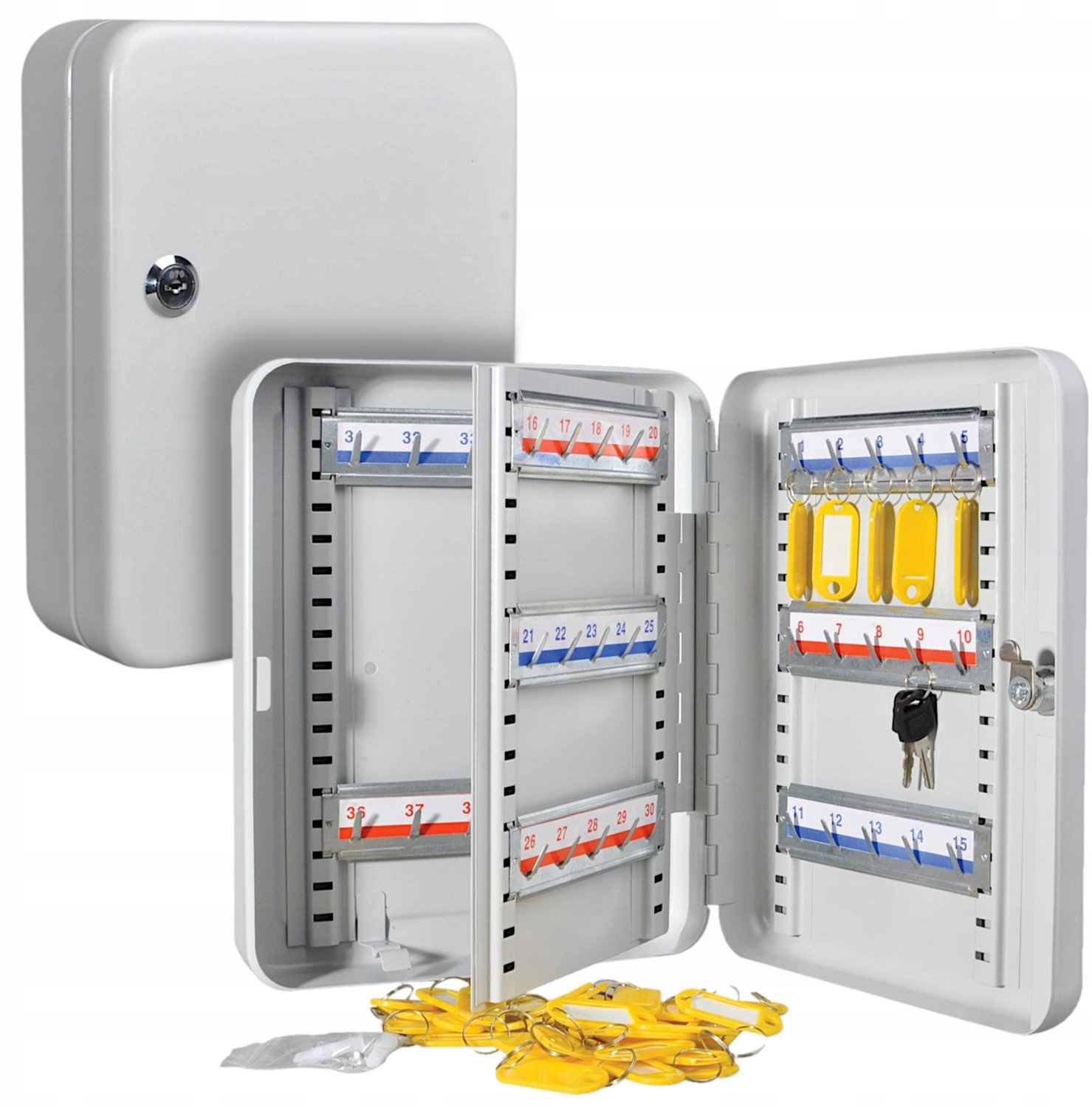 OPUS Key Guard PK 2-40: Metalen Sleutelkast met 40 Haken - Grijs