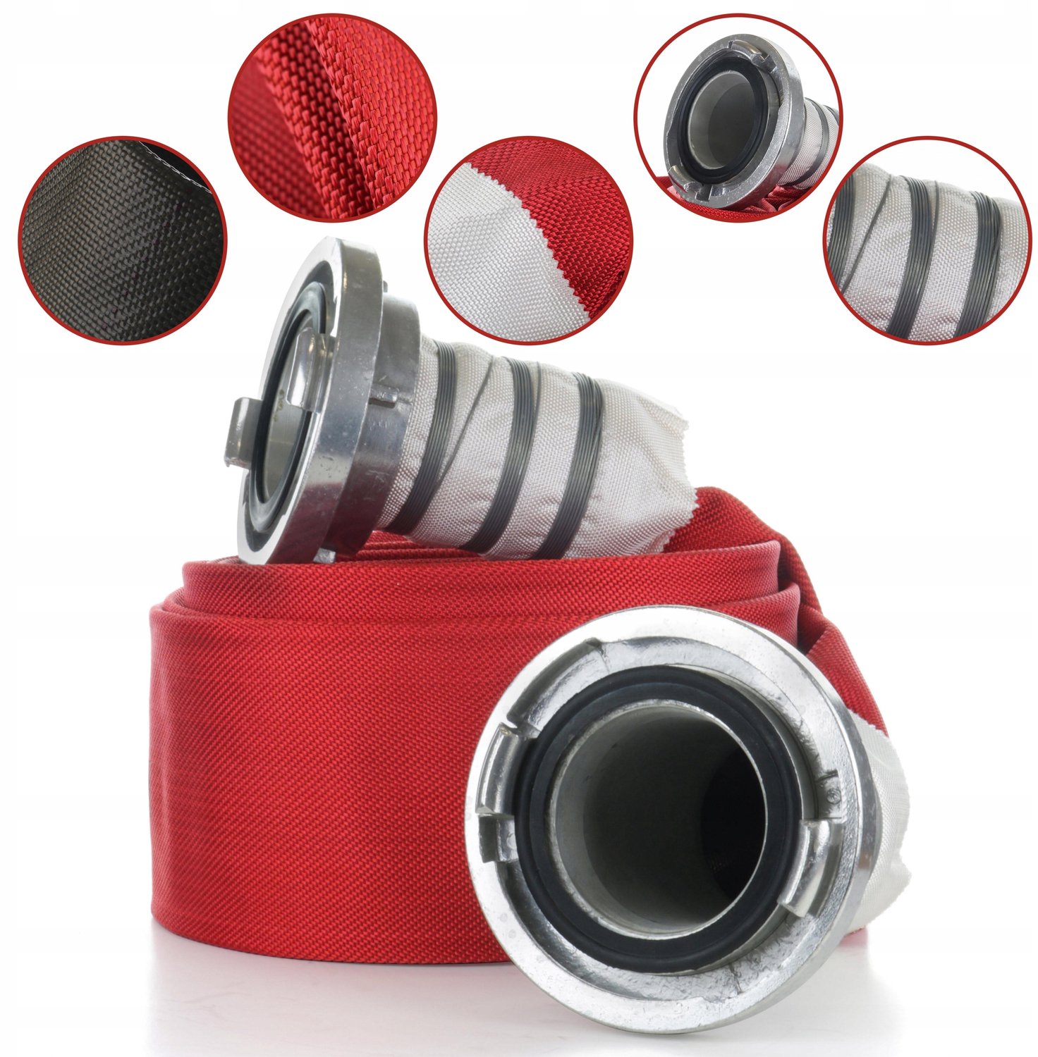 Brandweerslang 4" 100mm 20m Rood - Professionele Kwaliteit