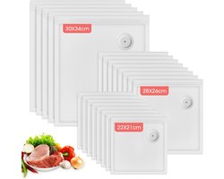 VOYOR VS212 Food Vacuum Bags, Reusable, Extra Thick, VS212 - Double airtight closure, 21 pieces in 3 sizes, BPA free - ShopVlot