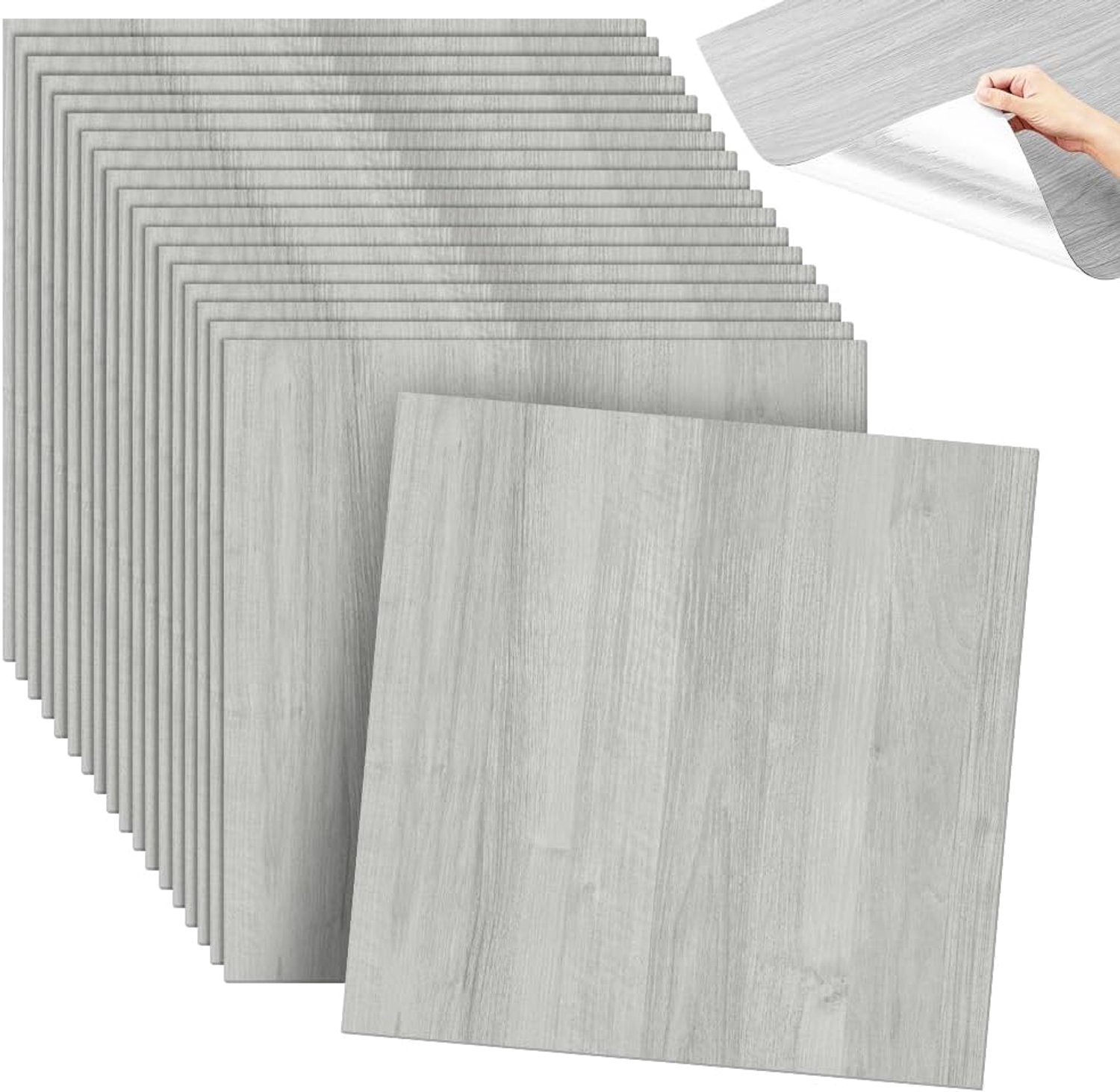 CEWROM Pack of 20 3D Wall Panels, Wood Grain, Self-Adhesive 3D Wallpaper, Self-Adhesive Wall Panels, PVC, Waterproof, 30 x 30 cm, Waterproof Tiles for