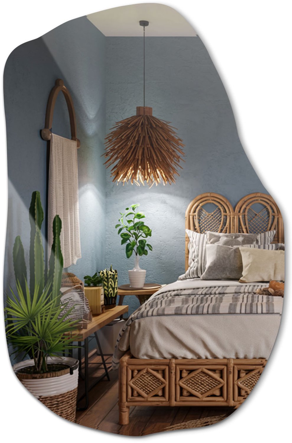 WallMuralia - Spiegel asymmetrisch - 80 x 52 cm - Spiegel onregelmatig - Spiegel met onregelmatige vorm - Decoratieve wandspiegel