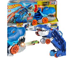 Hot Wheels City T-Rex Mega Transporter met 2 auto's