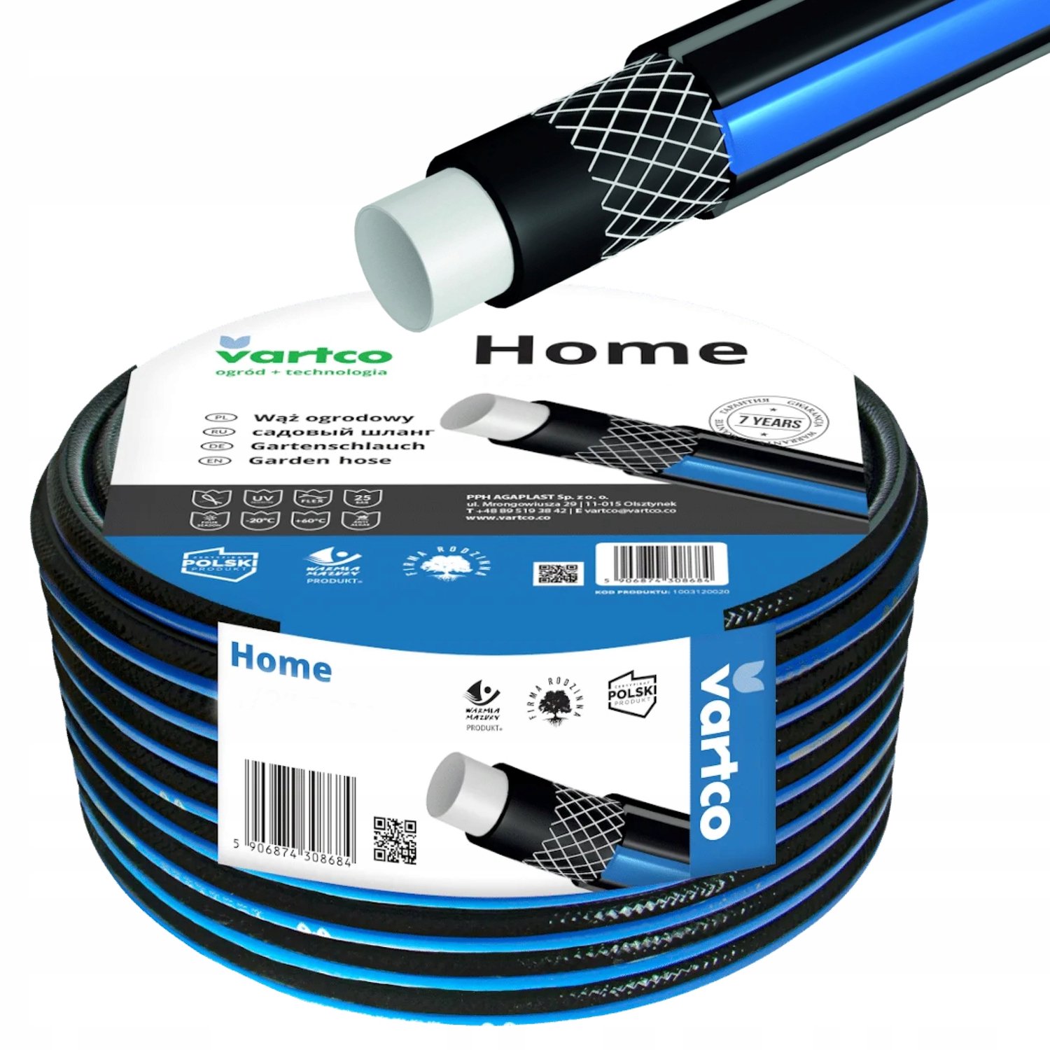 Vartco Home 20m Tuinslang 1" 25 bar - 4 Lagen