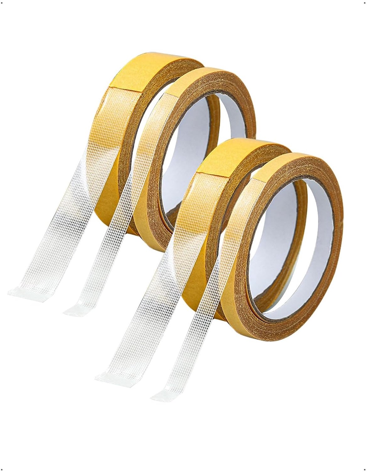 Dubbelzijdig textieltape 1cm & 2cm - zelfklevend - extra sterke hechting - ideaal voor kleding en gordijnen - ShopVlot