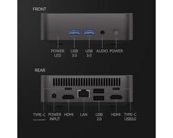 Mini PC Desktop - i3-6100U Processor - 16GB RAM - 2TB SSD - Intel Geïntegreerde Grafische Kaart - Windows 11 Pro - Compact Design