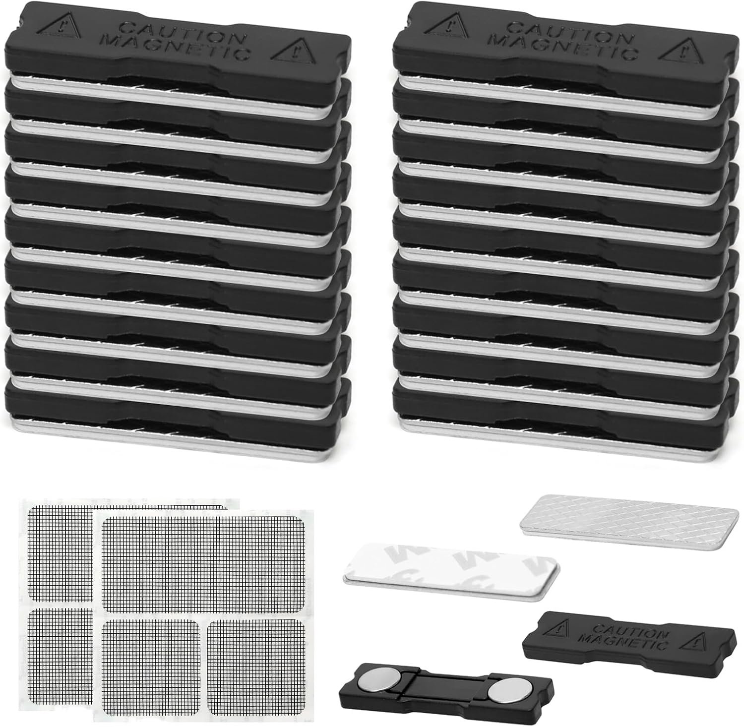 18 Pairs Adhesive Curtain Magnets, Magnetic Curtain Clips for Blackout Blinds and Fly Screen with 2pcs Mesh Screen - ShopVlot