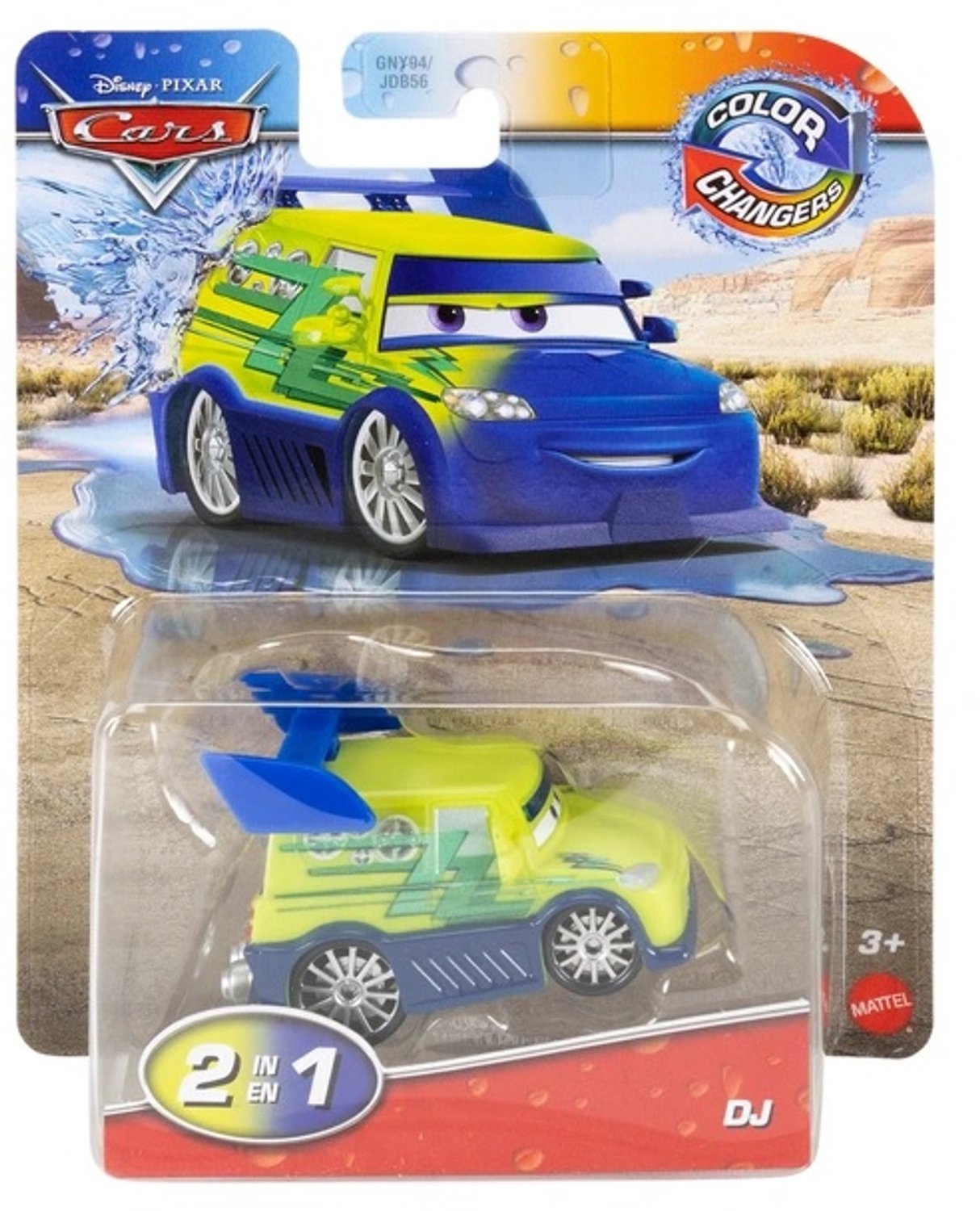 Disney Cars auto DJ voertuig Color Changers - afmeting 8 cm schaal 1:55