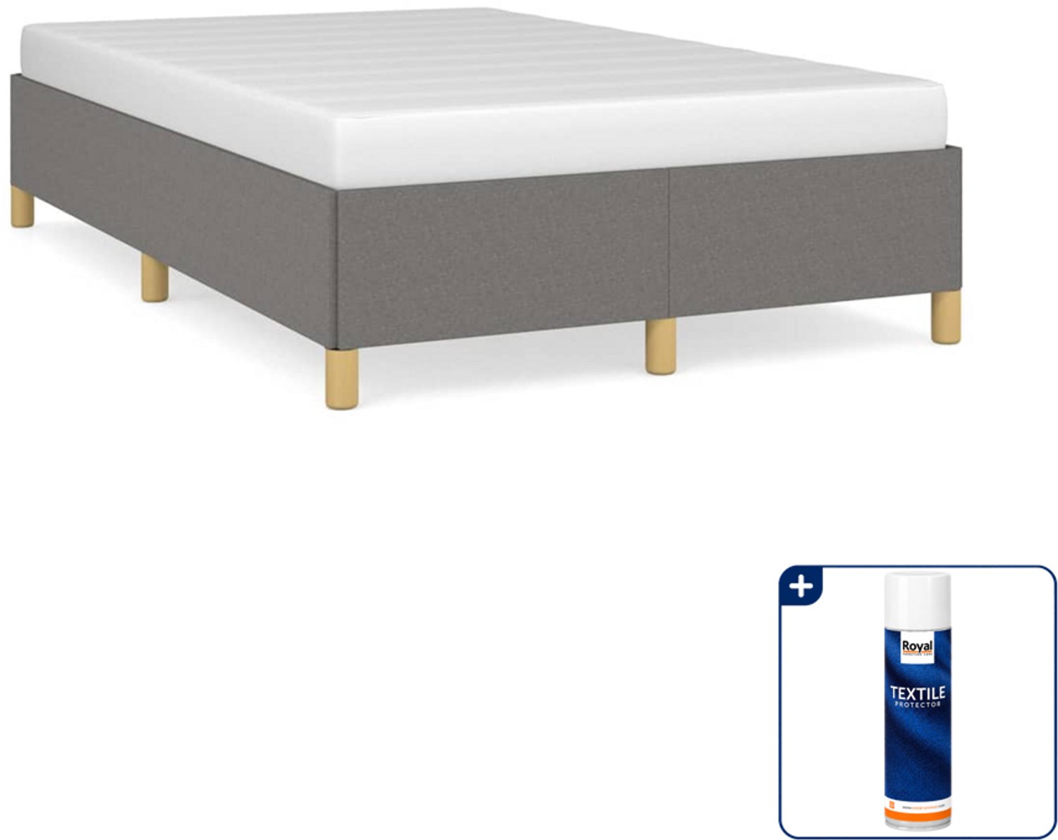 vidaXL Bedframe - 120 x 200 cm - stof - donkergrijs - Inclusief textielbeschermer 500 ml