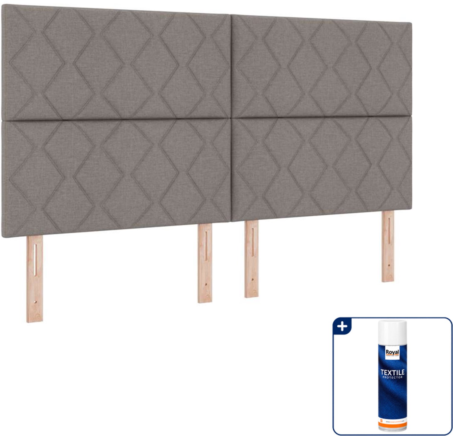 vidaXL boxspring Kingsize - 180 x 200 cm - taupe - Inclusief textielbeschermer 500 ml