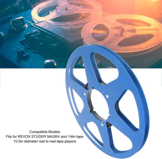 Lege 1/4 10.5 Inch Geluidsband Spoel met 6 Gaten, Universele Aluminium Take Up Spoel voor Nab en REVOX Studer (Blauw) — afbeelding 5