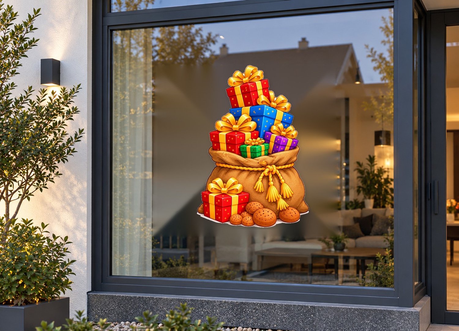 De Stickerman Sinterklaas Raamsticker 75cm Breed Herbruikbaar Weerbestendig (V17) Multi