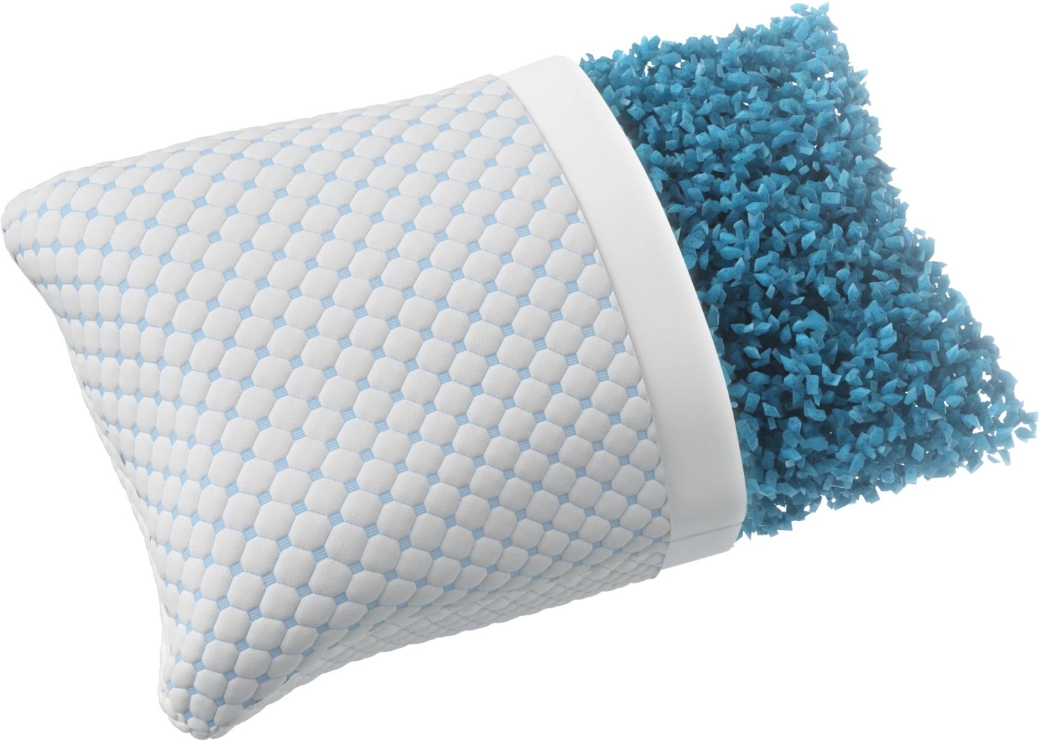Dormidor Ergonomisch Hoofdkussen 50x70 cm – Navulbaar & Verkoelend Wit/blauw