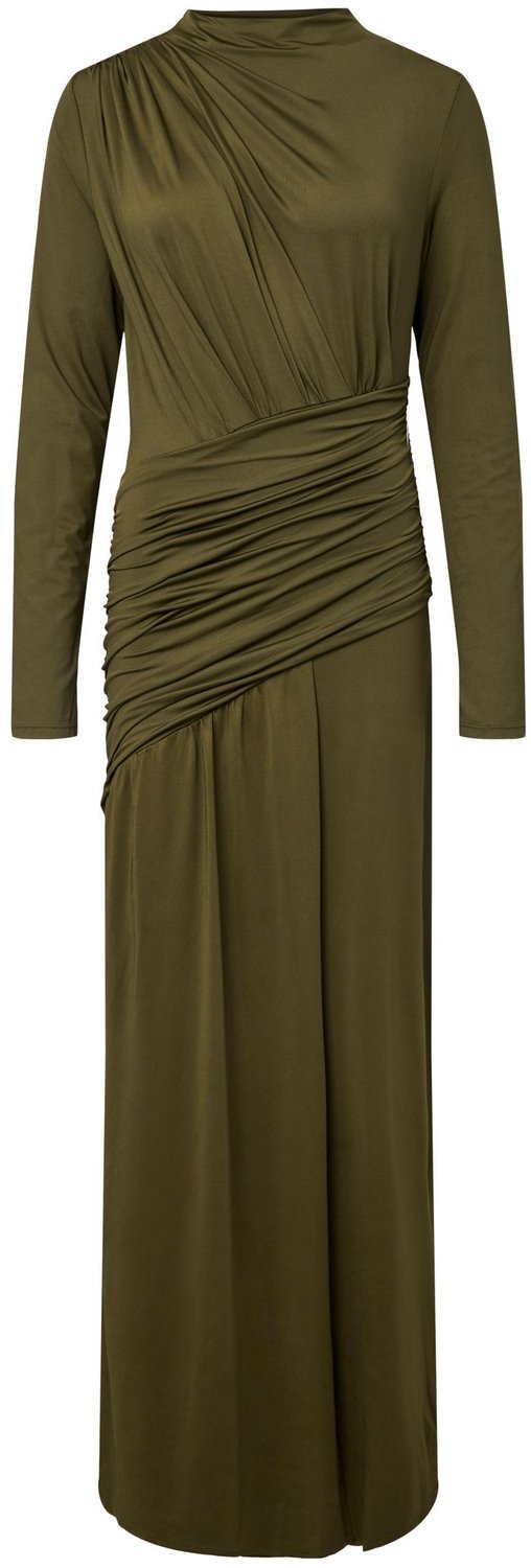 Yas Maxi jurk YASWINJA LS DRAPERING Dark Olive1