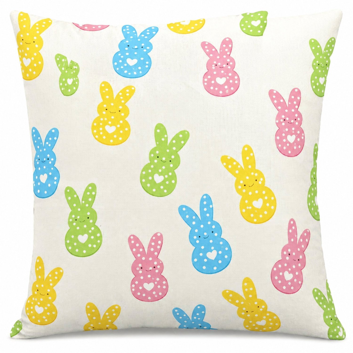 SWGOTA Sierkussenhoes met paashazenprint 45 x 45 cm voor de bank, 1 stuk zonder binnenkussen Multicolor