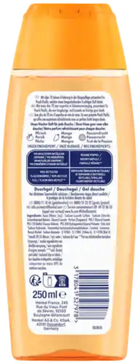 Fa Showergel - Peach Pacific - Geur van Mango en Vanillebloesem - Douchegel - Voordeelverpakking - 12 x 250 ml