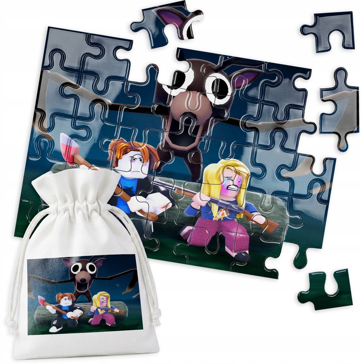 Houten Puzzel - Hert Uil Bos 35 Stukjes