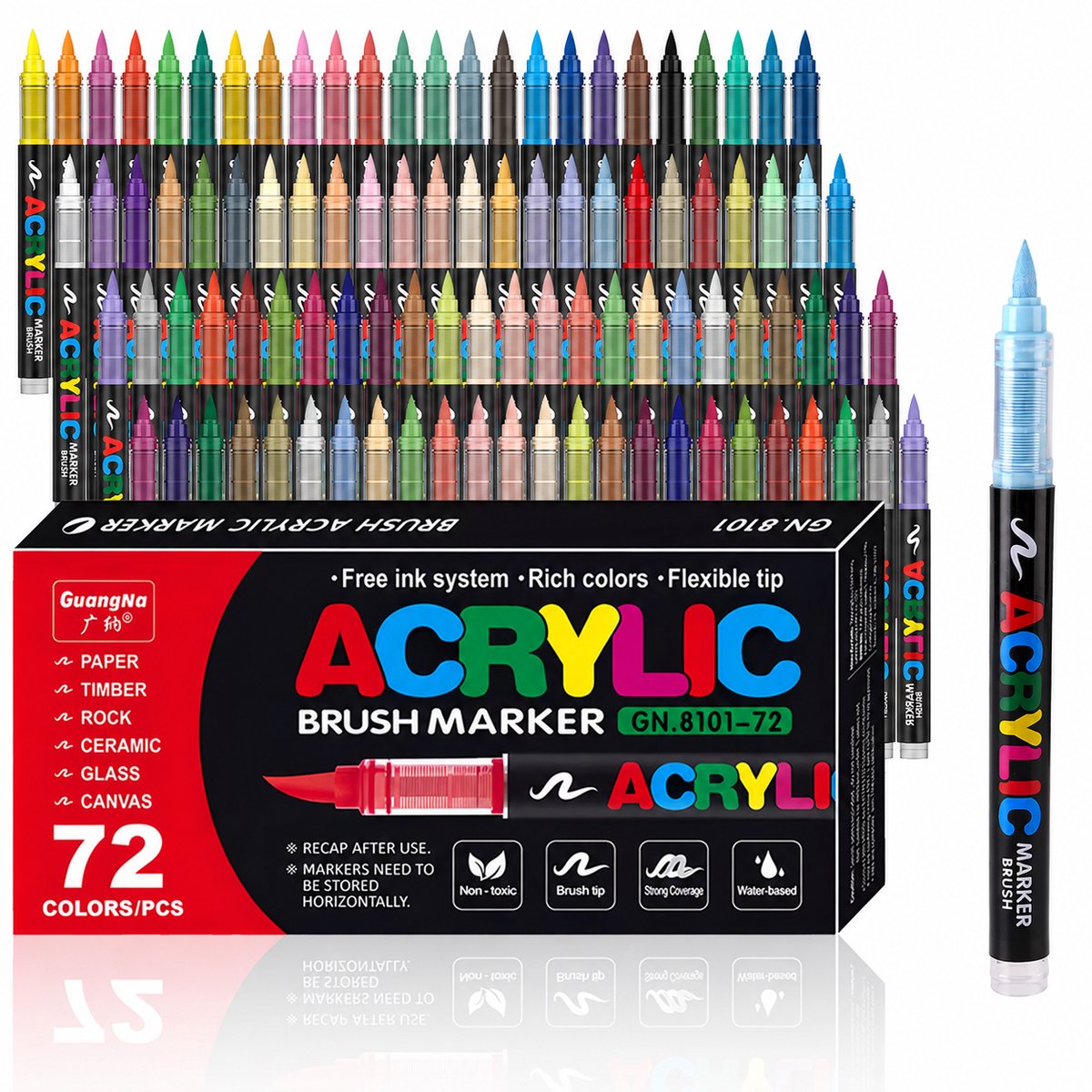Vurnomi Acrylstiften - Verfmarkers - Acrylverf stiften - Paint marker - Acrylverf - Stiften kinderen - DIY - 72 kleuren