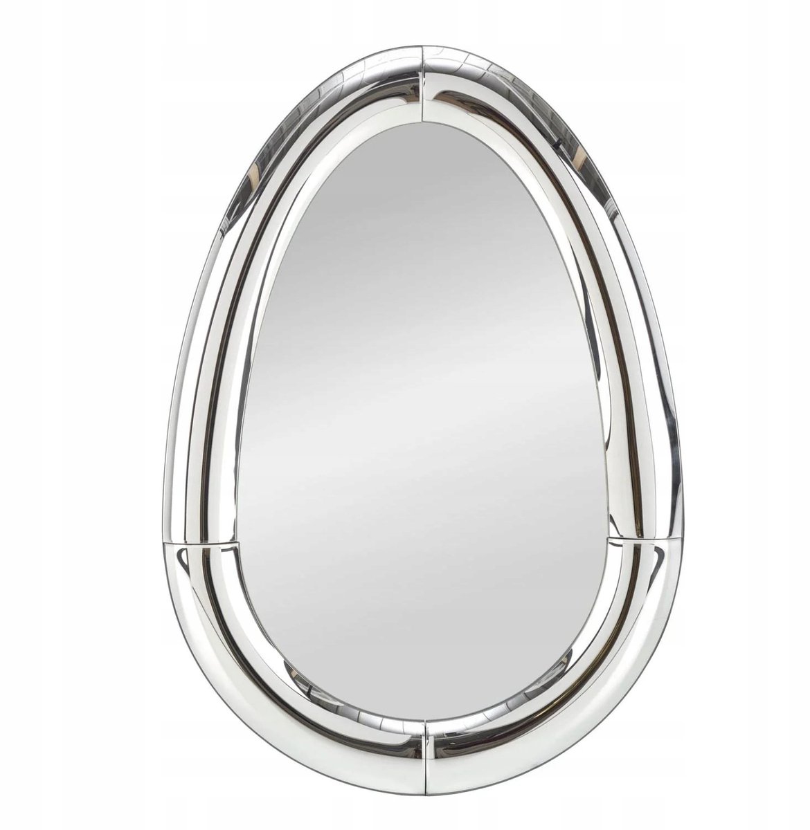 Moderne Wandspiegel met Facetrand, Zilverkleurig