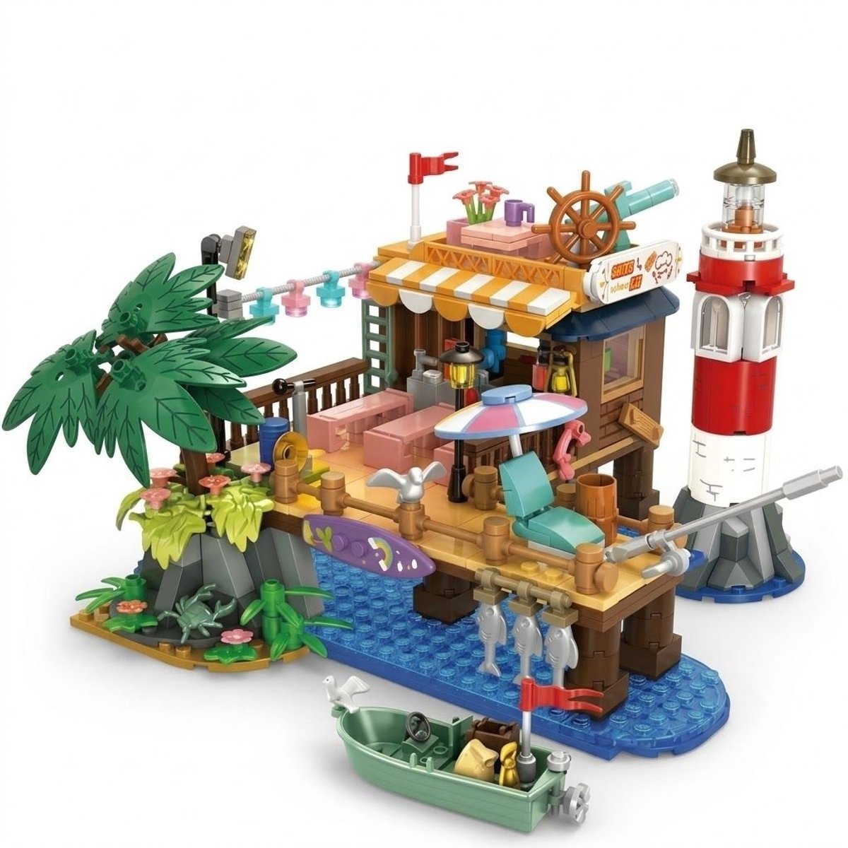 Zhe Gao 41136 Vissershutje aan zee bouwset | Icons creator modelbouw | Architecture constructie educatief speelgoed bouwpakketten voor volwassenen & kinderen | Woonkamer decoratie niet compatibel met lego friends | Bouwdoos met 603 bouwstenen