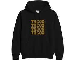 Taco Hoodie – TACOS TACOS TACOS TACOS – Eten Outfit – Unisex Hoodie voor Dames & Heren – Leuk Cadeau