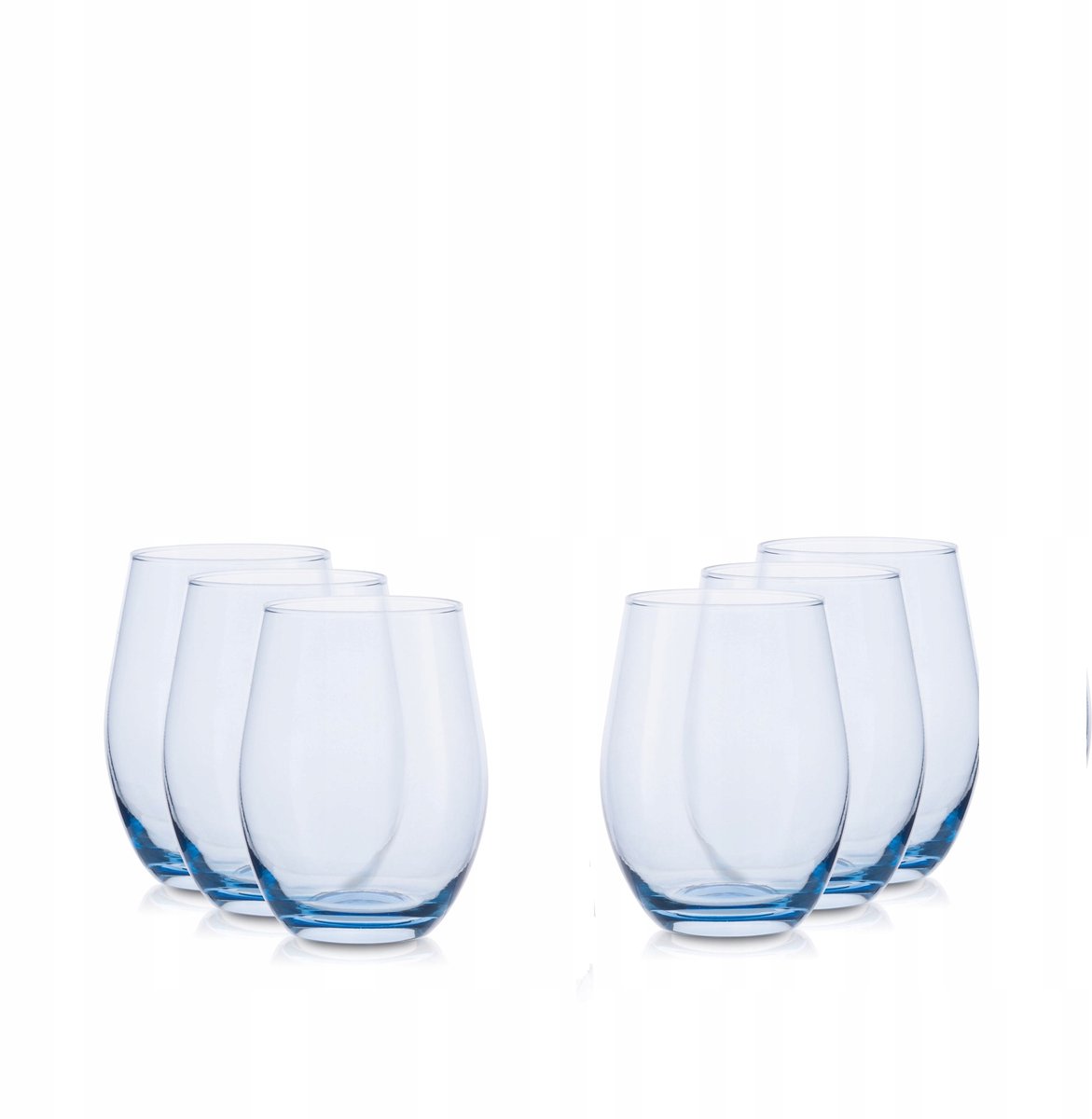Transparante Blauwe Glazen 590 ml - Set van 6