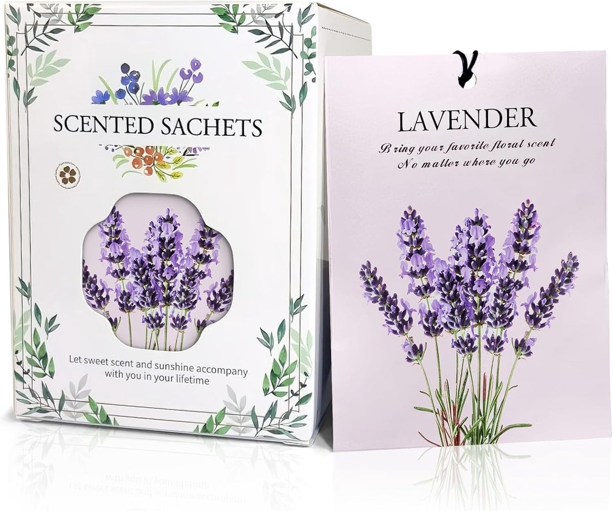 Set van 12 Lavendel Geurzakjes - Luchtverfrisser voor Thuis en Auto, Langdurige Geur voor Kast, Kleding en Schoenen - Natuurlijke Geurzakjes voor Ontspanning en Aromatherapie