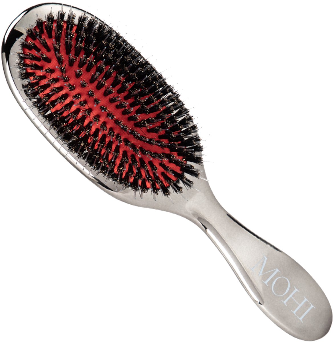 MOHI Bristle & Nylon Spa Brush | Size Two - Zwijnenhaar borstel - Brush - Borstel klein - Jongens en meisjes - Zilver - Brostel - Comb - Boar brush