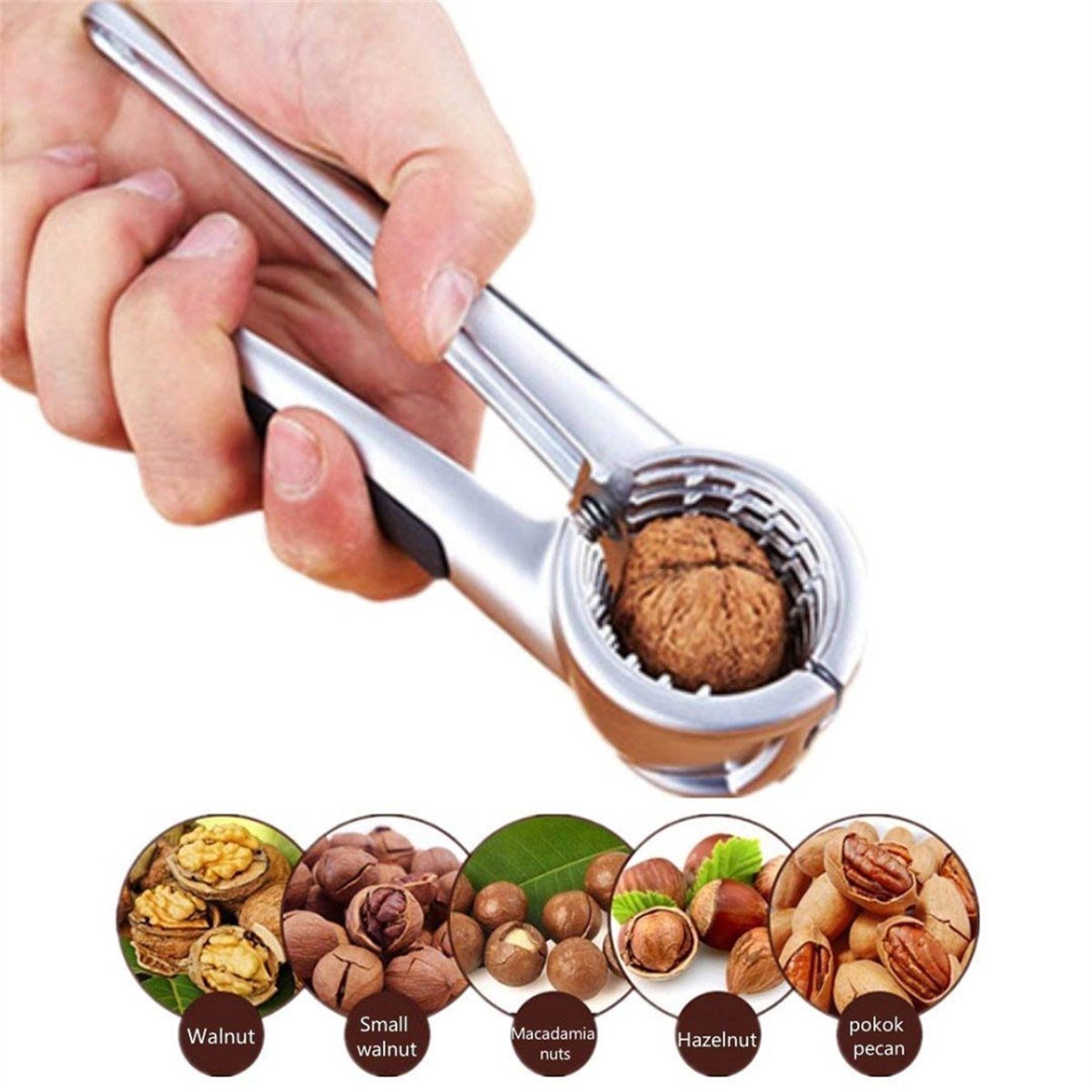 Verende Pecan Notenkraker - Antislip Handvat - Geschikt voor Walnoten en Hazelnoten - 1 stuk