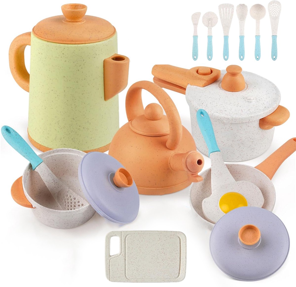 Kinderkeuken Speelgoed - Keukenset Kinderen met Pannen en Theepot - Keukengerei en Servies - Rollenspel en Fantasiespel - Vanaf 3 Jaar