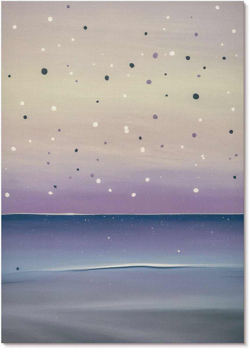 Tulup Polycanvas Wandposter - Kosmisch Landschap, Schilderen - A4 - Paars Illustratie - Rechthoek - Wandkunstwerk - Woonkamer, Slaapkamer, Kantoor - Expressief