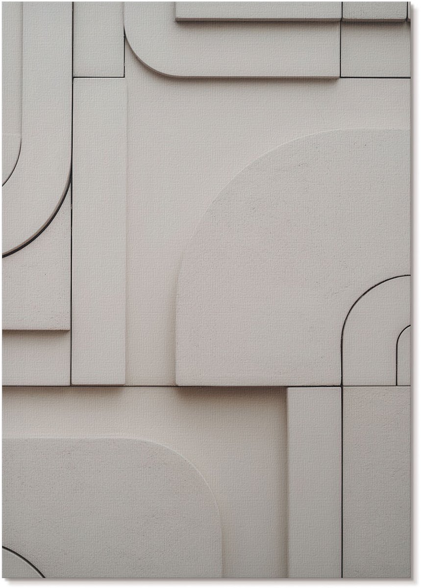 Tulup Canvas Poster Polycanvas - Geometrisch Minimalisme, Fotografie - A4 - Beige Decoratie - Rechthoek - Muurdecoratie - Woonkamer, Slaapkamer, Kantoor - Modern