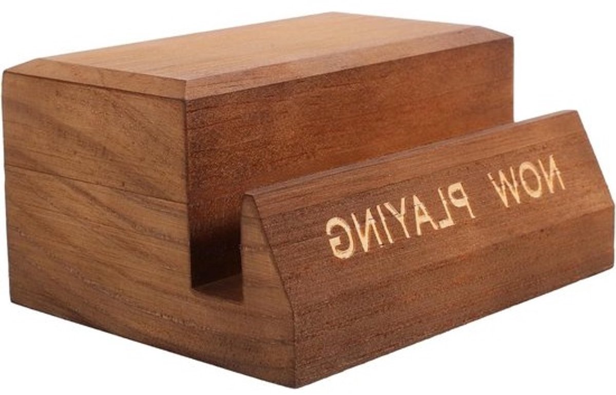 Houten Platen Houder - Vinyl Opberger Rek - Bureau Organiseren - Minimalistisch Ontwerp - 12.7x10.2x6.4 cm - Lichtbruin