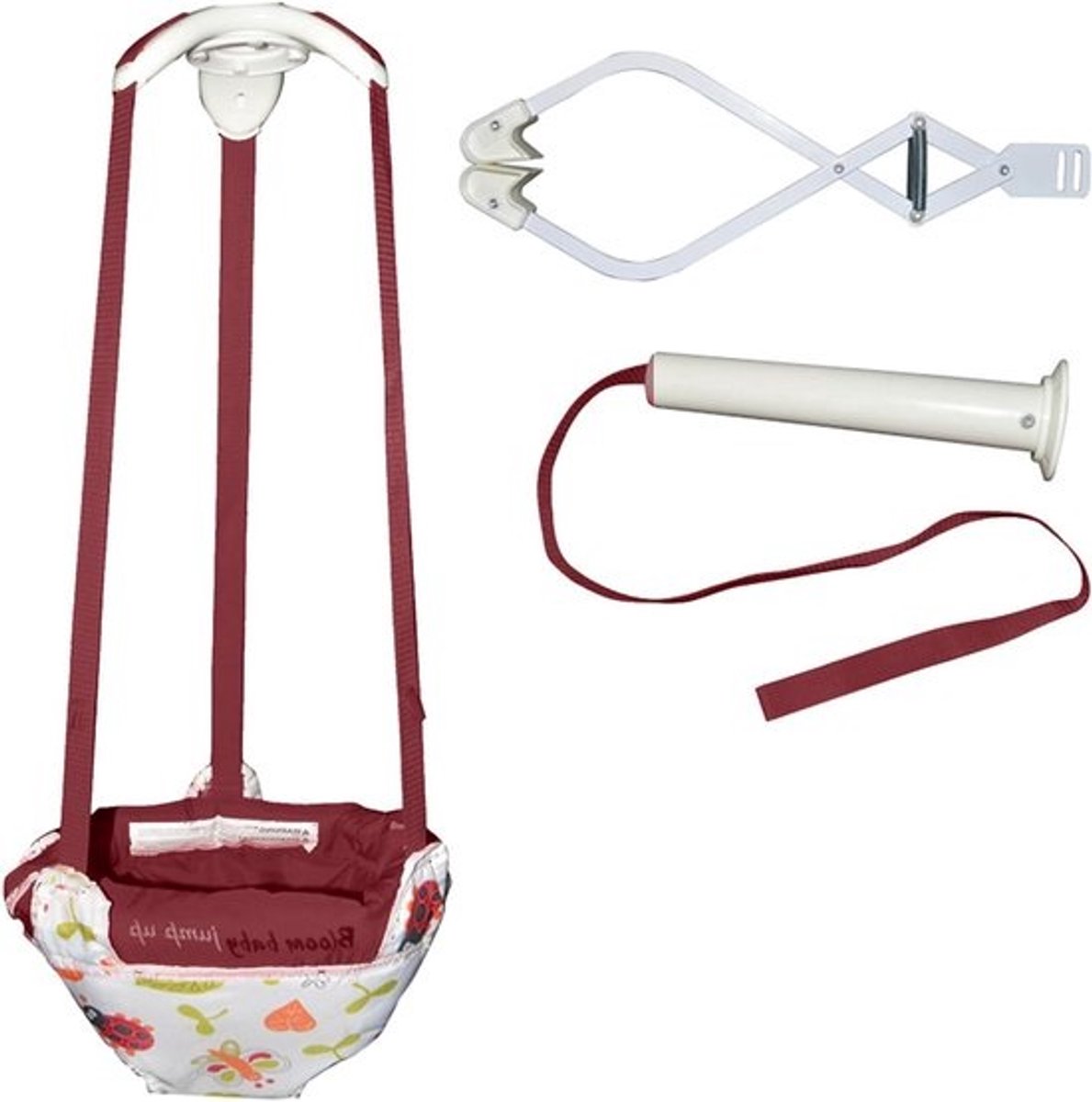 Baby Bouncer - Deurtrainer Kinderen - Motorische Ontwikkeling - Verstelbare Riemen - Tot 15 kg - Wit