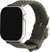 Corduroy bandje - Geschikt voor Apple Watch 38/40/41/42mm Series 12/11/10/9/8/7/6/5/4/SE/3/2/1 - Premium kwaliteit - Groen