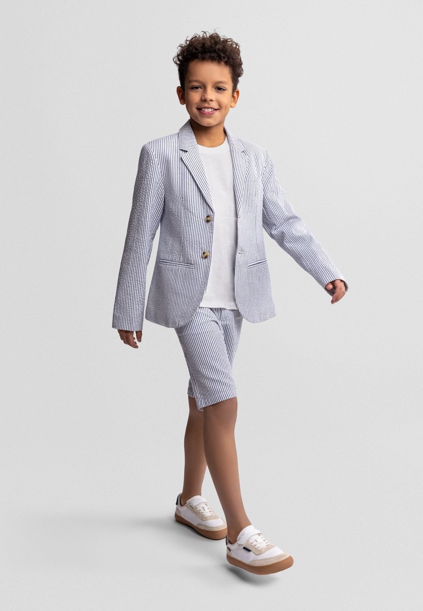 Minoti korte broek jongens chino donkerblauw - 100% katoen