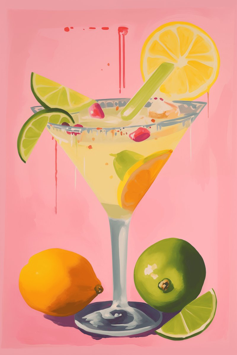 Margarita Poster - Cocktail - Cocktail met Limoen - Moderne Kunst - Kamer Decoratie - Drank - Tequila - Terras - Horeca - posters - formaat 30x40cm - Wanddecoratie - XS1842YR